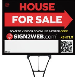 Item 201524, Double-sided web enabled House For Sale with arrow sign showcases your sale