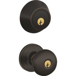 Item 201646, Single cylinder deadbolt and knob for use on exterior doors and unlocks 