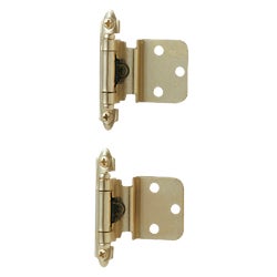 Item 202991, Inset surface mount cabinet door hinge with 105 degree opening angle and 
