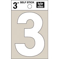 30503 Hy-Ko 3 In. White Self-Stick Numbers adhesive number