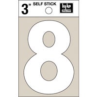 30508 Hy-Ko 3 In. White Self-Stick Numbers adhesive number