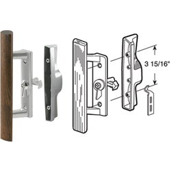 Item 206806, Die-cast aluminum with wood inside pull, designed to fit many doors.