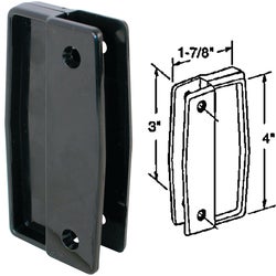 Item 207012, Universal black plastic pull handle.