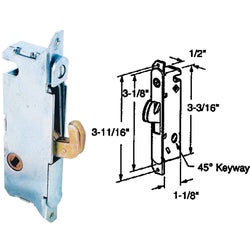 Item 207101, Mortise installation, steel housing and hook, round end face plate, keyway 