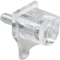 Item 208132, Metal support stem is 3/16 In. diameter. Color: Clear with metal stem.