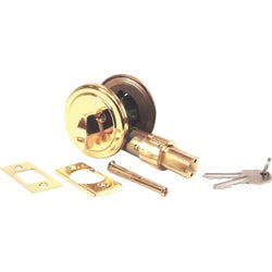 Item 209839, Mobile home deadbolt. Key to thumb brass finish deadbolt lock.