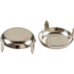 Item 210072, Nickel finish, 3 prong metal dome glide for use on wood furniture.