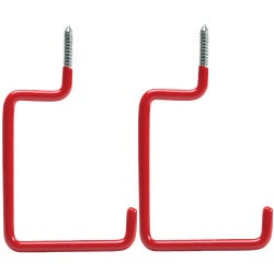 Item 215244, Large red vinyl-coated utility hooks are perfect for storing large, bulky 
