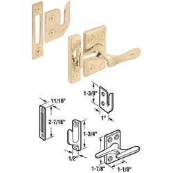 Item 228850, Brass-plated locking handle has 3 different keepers for special mounting 
