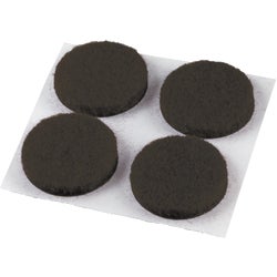 Item 230456, Do it 1/2 In. Brown Round Felt Pad (24-Count).
