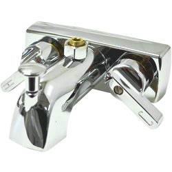 Item 232726, For bathtubs. 4" spout. Manufactured from metal with brass underbody.