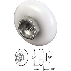 Item 235733, Oval nylon roller with steel center gliding on ball bearings.