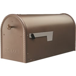Item 236747, The Edwards post mount mailbox in Venetian Bronze has distinctive bronze 