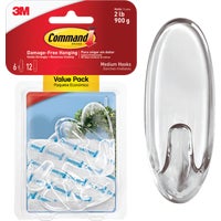 17091CLR-6ES 3M Command Clear Adhesive Hook