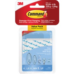 Item 241143, Command clear refill strips are replacement adhesive for a variety of 