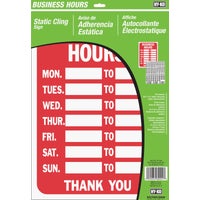 KIT-603 Hy-Ko Business Hours Window Cling Sign Kit