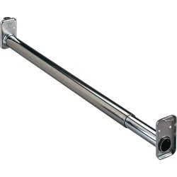 Item 241786, Extendable closet rod with end flanges fixed to the rod.