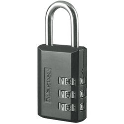 Item 244031, Luggage lock 1-3/16" set your own combination, metal body with black finish
