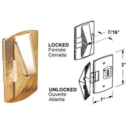 Item 247324, Double hung wood window lock. Wedge flip lock design.