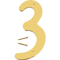 BR-40/3 Hy-Ko 4 In. Solid Brass Decorative House Numbers