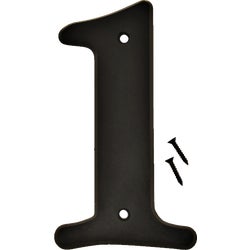 Item 249300, High visibility, black gloss plastic house numbers are weather resistant.