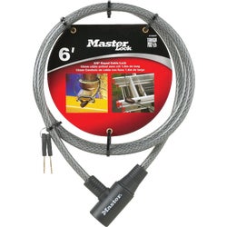 Item 252239, 3/8" diameter, 6' long, braided steel cable with integrated keyed locking 