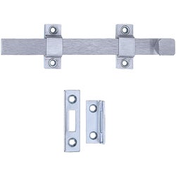Item 256826, Sturdy solid brass bolt with a satin chrome finish is great for outdoor use