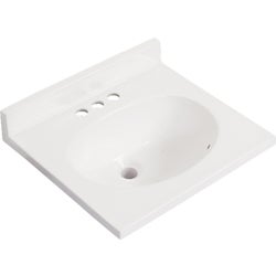 Item 261660, Vanity top with cultured marble, integral non-recessed oval sink, pre-