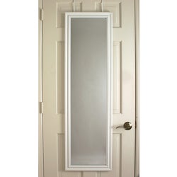 Item 264430, 15" W x 51" H, white framed door mirror. Frame made of MDF board.