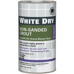 Item 267716, White, nonsanded dry tile grout.