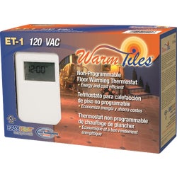 Item 274453, Dual voltage compact non-programmable thermostat blends into any decor.