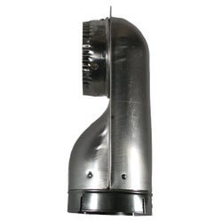 Item 274542, Offset dryer wall elbow turns 90 degrees within 4-1/2-inch clearance.