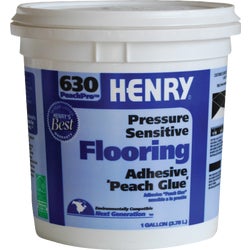 Item 276490, Henry 630 pressure sensitive peach glue flooring adhesive.