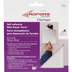 Item 283010, Easy-to-use metal reinforced patch for repairing holes in drywall, plaster 