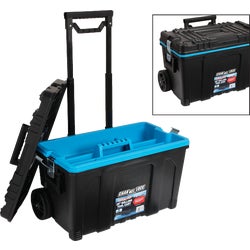 Item 300152, Rolling cart toolbox features telescopic extension handle and two wheels 