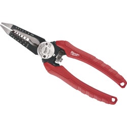 Item 300165, 6-in-1 Comfort Grip Combination Pliers feature a forged dual head design 