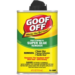 Item 300269, Goof Off super glue remover removes all three types of super glue 