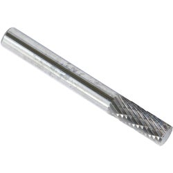 Item 300737, Shank mounted tungsten carbide burrs are double cut for fine work.