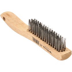 Item 300767, Wire scratch brush with solidly imbedded stainless steel bristles.