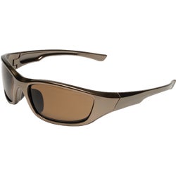 Item 301232, Safety glasses featuring brown polarized lenses, sleek Havana brown frame, 