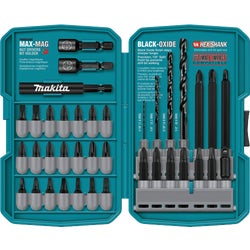 Item 301315, Set features the most popular sizes of screwdriving bits, drill bits and 