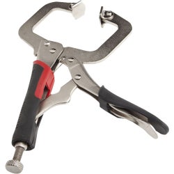 Item 301394, Professional C-clamp with black and red cushion grip handles.