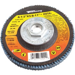 Item 301778, High Density "Jumbo" Blue Zirconia flap disc for right angle grinders.
