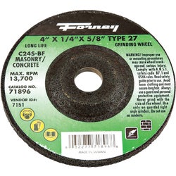 Item 301855, Type 27, depressed center grinding wheel is designed for cutting, grinding