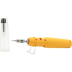Item 302933, 2 in 1 cordless and portable butane soldering iron and blow torch.