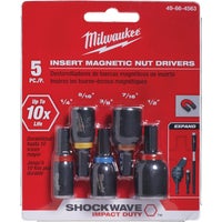 49-66-4563 Milwaukee Shockwave 5-Piece Impact Magnetic Nutdriver Bit Set