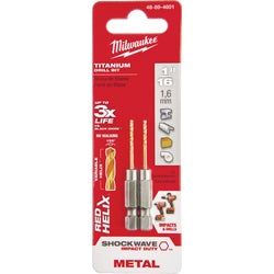Item 303332, The Milwaukee SHOCKWAVE RED HELIX Titanium Drill Bits are engineered for 