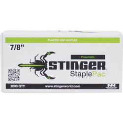 Item 303383, Plastic cap staples for use with Stinger cap staple tools to secure roofing