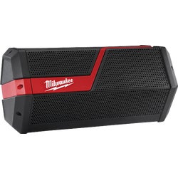 Item 303420, M18/M12 wireless job site speaker delivers clear and loud sound on or off 
