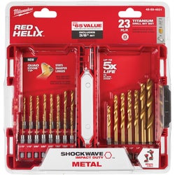 Item 303456, Shockwave impact duty titanium drill bits with Red Helix are engineered for
